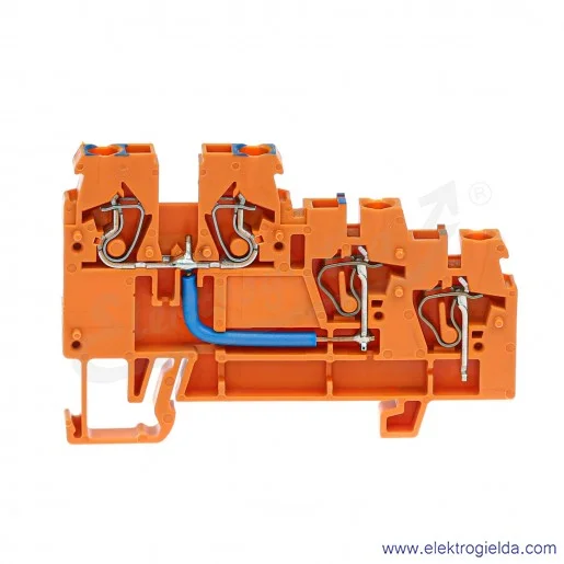 Złączka sygnałowa 270-564 zasilająca 3-piętrowa, wewnętrzny mostek, 2.5mm pomarańczowa Złączka sygnałowa 270-564 zasilająca 3-piętrowa, wewnętrzny mostek, 2.5mm pomarańczowa