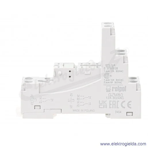 Gniazdo przekaźnikowe 857408 GZM80 szare 8-pinowe do przekaźników RM84, RM85, RM87L, RM87P, RMB841, RMB851 Gniazdo przekaźnikowe 857408 GZM80 szare 8-pinowe do przekaźników RM84, RM85, RM87L, RM87P, RMB841, RMB851