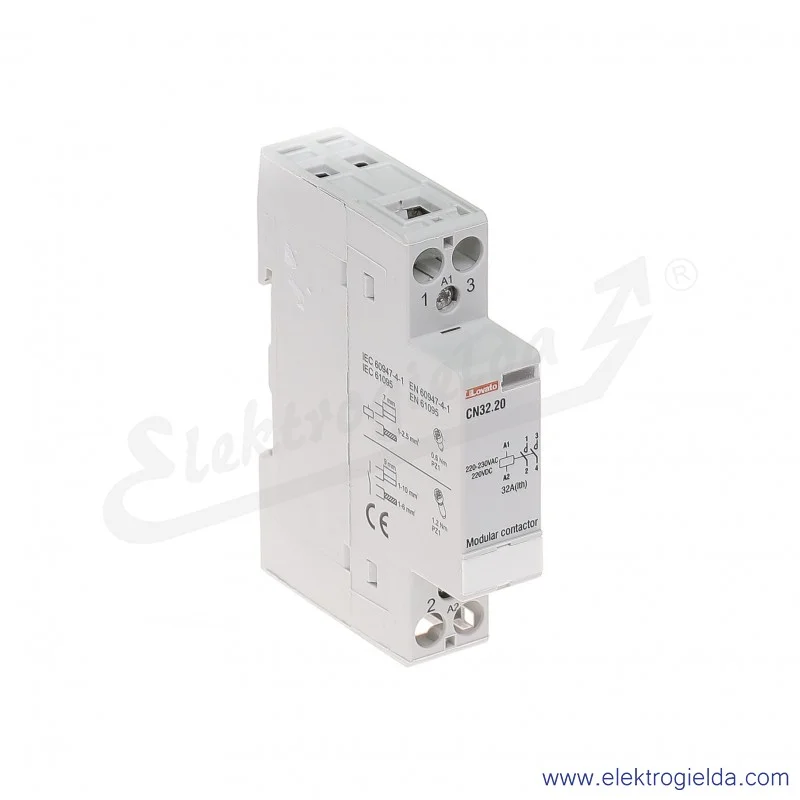 Stycznik modułowy CN3220220 2NO 230VAC/220VDC, Ith 20A Stycznik modułowy CN3220220 2NO 230VAC/220VDC, Ith 20A