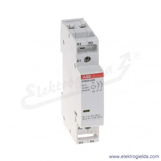 Stycznik modułowy ESB20-02N-01 20A 2NC 24V AC/DC Stycznik modułowy ESB20-02N-01 20A 2NC 24V AC/DC