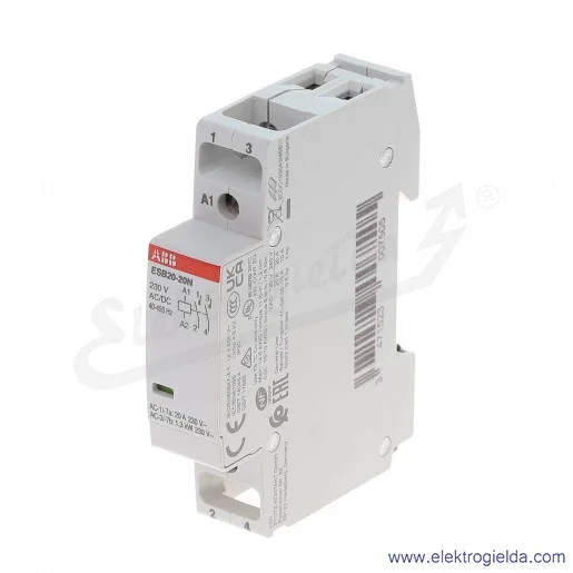 Stycznik modułowy ESB20-20N-06 20A 2NO 230V AC/DC Stycznik modułowy ESB20-20N-06 20A 2NO 230V AC/DC