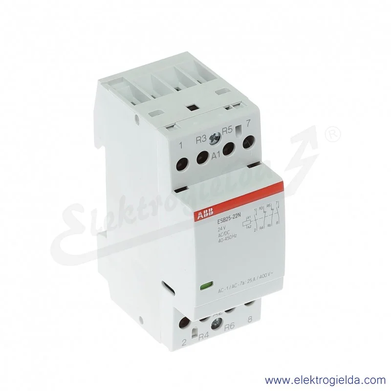 Stycznik modułowy ESB25-22N-01 25A 2NO+2NC 24V AC/DC Stycznik modułowy ESB25-22N-01 25A 2NO+2NC 24V AC/DC
