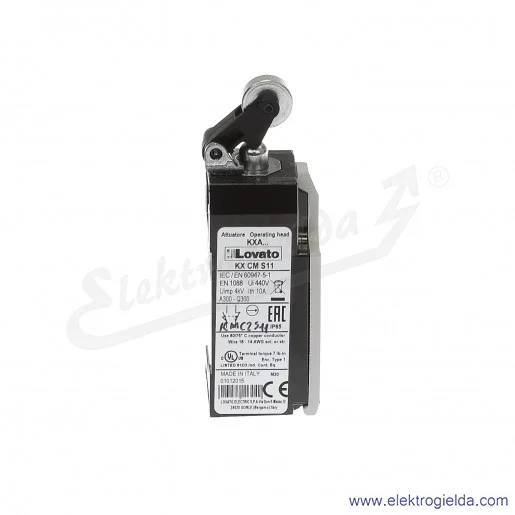 Wyłącznik krańcowy KMC2S11 dźwignia z rolką najazdową metalową, styki 1NO+1NC, obudowa metalowa IP65 Wyłącznik krańcowy KMC2S11 dźwignia z rolką najazdową metalową, styki 1NO+1NC, obudowa metalowa IP65