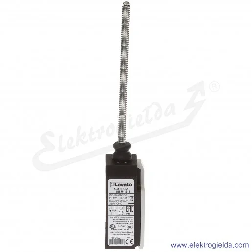 wyłącznik krańcowy KBM1S11 dźwignia elastyczna uchylna wielokierunkowo, styki 1NO+1NC, obudowa plastikowa IP65 wyłącznik krańcowy KBM1S11 dźwignia elastyczna uchylna wielokierunkowo, styki 1NO+1NC, obudowa plastikowa IP65