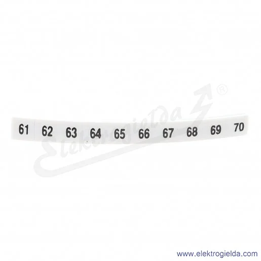 Oznacznik opisowy R34RR-02050404200, EZ-5B *61-70*, biały, 100szt
Oznacznik opisowy R34RR-02050404200, EZ-5B *61-70*, biały, 100szt