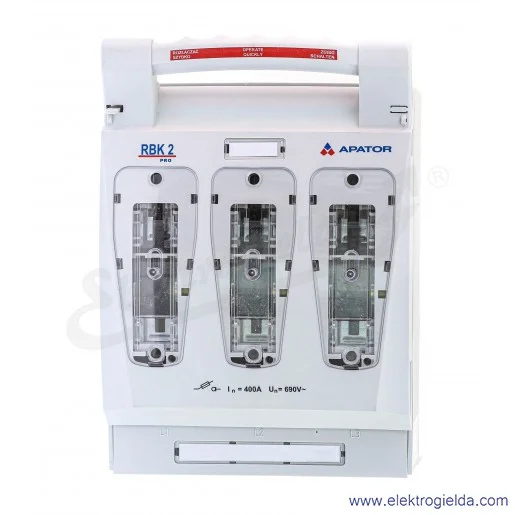 Rozłącznik izolacyjny RBK-2-M SD-60, Zaciski śrubowe (M) do 240 mm2, odpływ przewodami od dołu Rozłącznik izolacyjny RBK-2-M SD-60, Zaciski śrubowe (M) do 240 mm2, odpływ przewodami od dołu