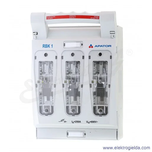 Rozłącznik izolacyjny bezpiecznikowy, RBK-1, 250A, Zaciski mostkowe (S) 50-185 mm2 Rozłącznik izolacyjny bezpiecznikowy, RBK-1, 250A, Zaciski mostkowe (S) 50-185 mm2