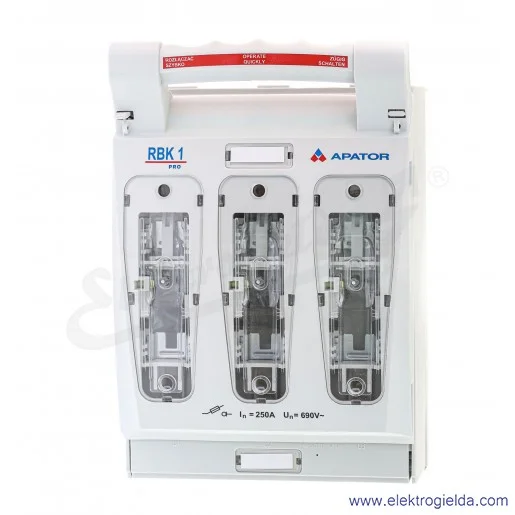 Rozłącznik izolacyjny bezpiecznikowy, RBK1 PRO-SD 60, na szyny energet., zaciski mostkowe (S) 35-120mm2, odpływ przewodami od d Rozłącznik izolacyjny bezpiecznikowy, RBK1 PRO-SD 60, na szyny energet., zaciski mostkowe (S) 35-120mm2, odpływ przewodami od d