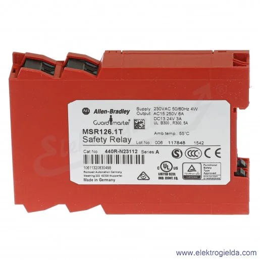 Przekaźnik bezpieczeństwa MSR126.1T 230VAC 440R-N23112 Przekaźnik bezpieczeństwa MSR126.1T 230VAC 440R-N23112