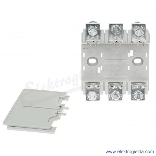 Podstawa bezpiecznikowa 1115281042T, PBD 00 3p, 160A Zaciski kablowe - obustronnie zacisk śrubowy (M8) Podstawa bezpiecznikowa 1115281042T, PBD 00 3p, 160A Zaciski kablowe - obustronnie zacisk śrubowy (M8)