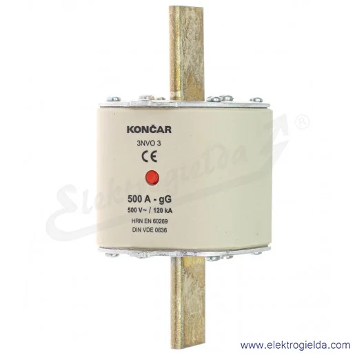 Wkładka bezpiecznikowa nożowa, WTNH, 3, 500A, gG Wkładka bezpiecznikowa nożowa, WTNH, 3, 500A, gG
