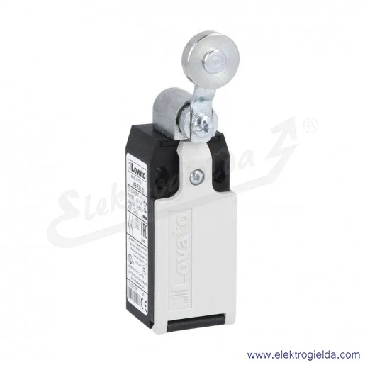 wyłącznik krańcowy KBE2S11 dźwignia uchylna z rolką metalową 19mm, styki 1NO+1NC, obudowa plastikowa wyłącznik krańcowy KBE2S11 dźwignia uchylna z rolką metalową 19mm, styki 1NO+1NC, obudowa plastikowa