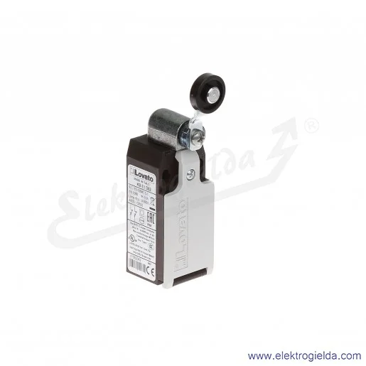 wyłącznik krańcowy KBE1D02 dwukierunkowa dźwignia uchylna z rolką plastikową 19mm, styki 2NC, obudowa plastikowa IP65 wyłącznik krańcowy KBE1D02 dwukierunkowa dźwignia uchylna z rolką plastikową 19mm, styki 2NC, obudowa plastikowa IP65