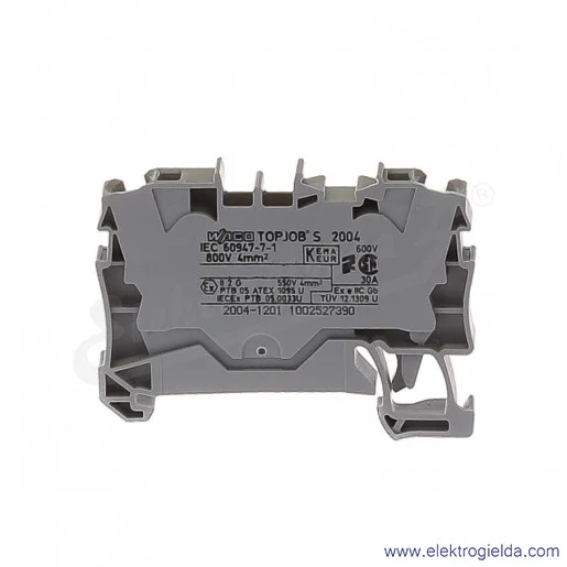 Złączka sprężynowa 2004-1201 4mm2 2-przewodowa, szara TopJob S Złączka sprężynowa 2004-1201 4mm2 2-przewodowa, szara TopJob S