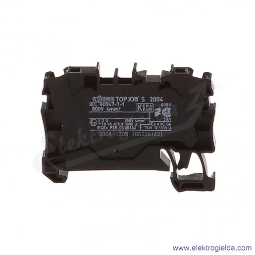 Złączka sprężynowa 2004-1205 4mm2 2-przewodowa, czarna TopJob S Złączka sprężynowa 2004-1205 4mm2 2-przewodowa, czarna TopJob S