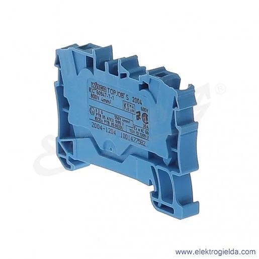 Złączka sprężynowa 2004-1204 4mm2 2-przewodowa, niebieski TopJob S Złączka sprężynowa 2004-1204 4mm2 2-przewodowa, niebieski TopJob S