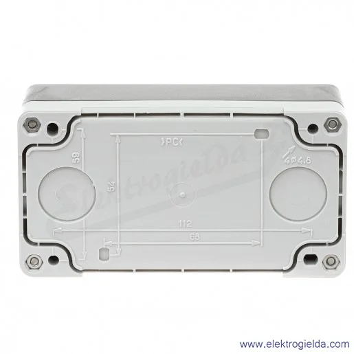 Kaseta pusta 1SFA611812R1000, MEP2-0 2, szara, 2 otworowa, IP66, 75x141mm Kaseta pusta 1SFA611812R1000, MEP2-0 2, szara, 2 otworowa, IP66, 75x141mm