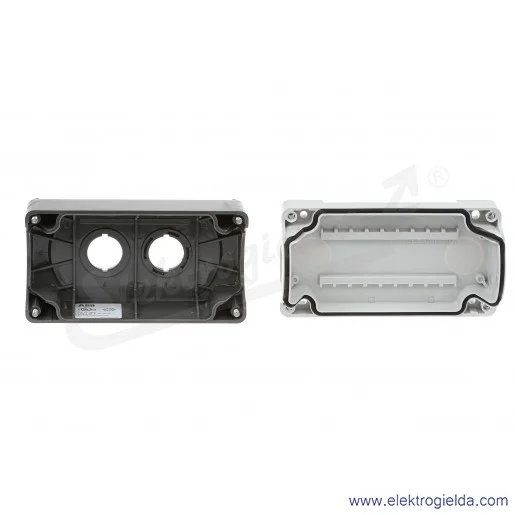 Kaseta pusta 1SFA611812R1000, MEP2-0 2, szara, 2 otworowa, IP66, 75x141mm Kaseta pusta 1SFA611812R1000, MEP2-0 2, szara, 2 otworowa, IP66, 75x141mm