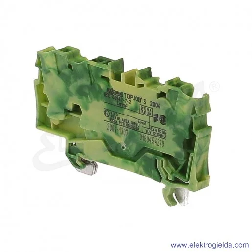 Złączka sprężynowa 2004-1307 4mm2 3-przewodowa, ochronna żółto-zielona PE TopJob S Złączka sprężynowa 2004-1307 4mm2 3-przewodowa, ochronna żółto-zielona PE TopJob S