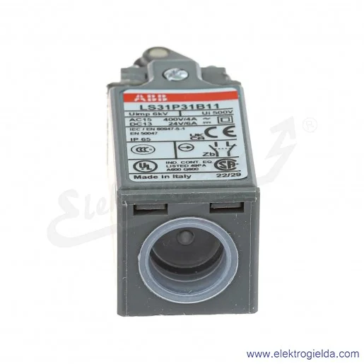 Wyłącznik krańcowy 1SBV010131R1211, LS31P31B11, 1NO1NC, 10A, z tworzywa, dźwignia z rolką 12.5mm Wyłącznik krańcowy 1SBV010131R1211, LS31P31B11, 1NO1NC, 10A, z tworzywa, dźwignia z rolką 12.5mm