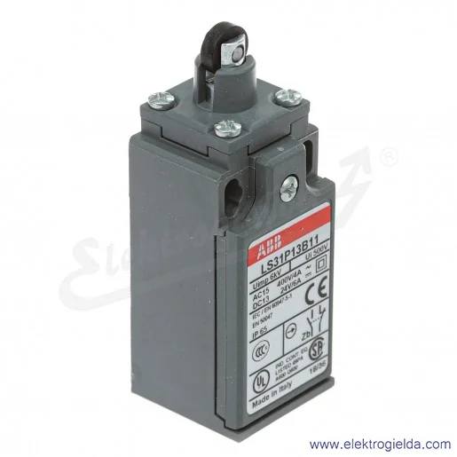 Wyłącznik krańcowy plastikowy 1SBV010113R1211, LS31P13B11, 1NO1NC, rolka 11mm, 250VDC, 400VAC, PG11 Wyłącznik krańcowy plastikowy 1SBV010113R1211, LS31P13B11, 1NO1NC, rolka 11mm, 250VDC, 400VAC, PG11
