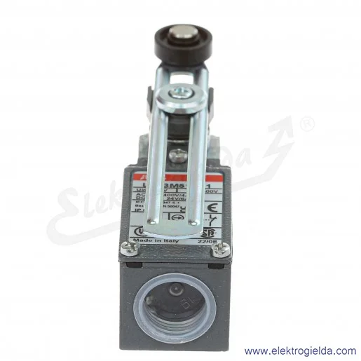 Wyłącznik krańcowy 1SBV013851R1211, LS33M51B11, 1NO1NC, 10A, dźwignia regulowana z rolką 18mm, metalowy Wyłącznik krańcowy 1SBV013851R1211, LS33M51B11, 1NO1NC, 10A, dźwignia regulowana z rolką 18mm, metalowy