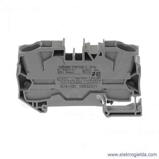 Złączka sprężynowa 2016-1201 16mm2 2-przewodowa, szara TopJob S Złączka sprężynowa 2016-1201 16mm2 2-przewodowa, szara TopJob S