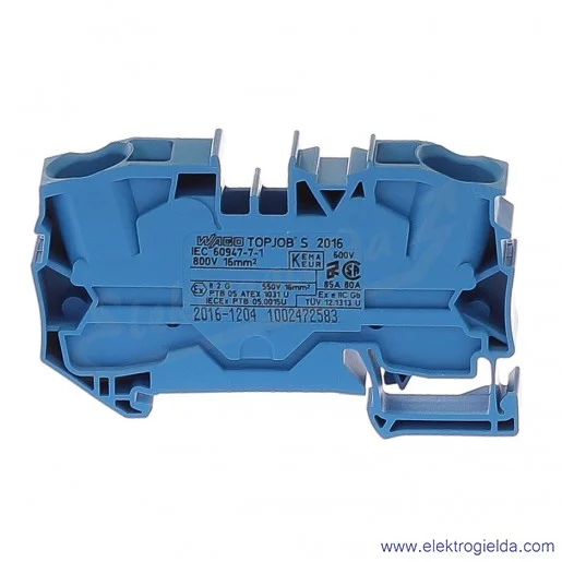 Złączka sprężynowa 2016-1204 16mm2 2-przewodowa, niebieska TopJob S Złączka sprężynowa 2016-1204 16mm2 2-przewodowa, niebieska TopJob S