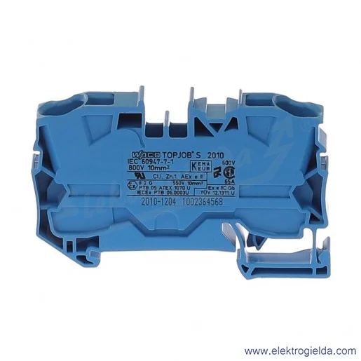 Złączka sprężynowa 2010-1204 10mm2 2-przewodowa, niebieska TopJob S Złączka sprężynowa 2010-1204 10mm2 2-przewodowa, niebieska TopJob S