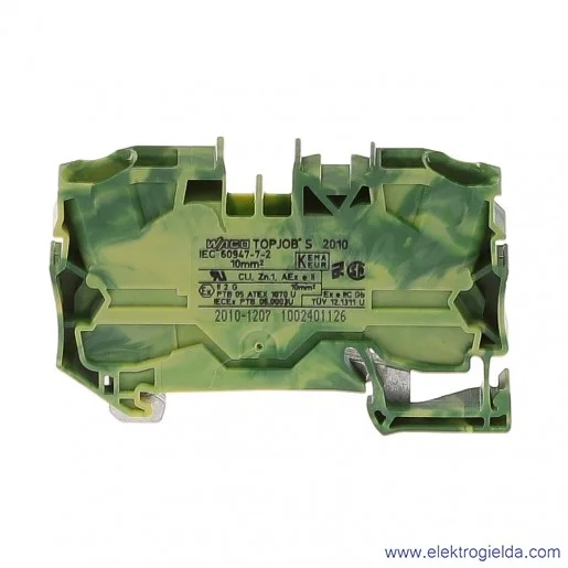 Złączka sprężynowa 2010-1207 10mm2 2-przewodowa, ochronna żółto-zielona PE TopJob S Złączka sprężynowa 2010-1207 10mm2 2-przewodowa, ochronna żółto-zielona PE TopJob S