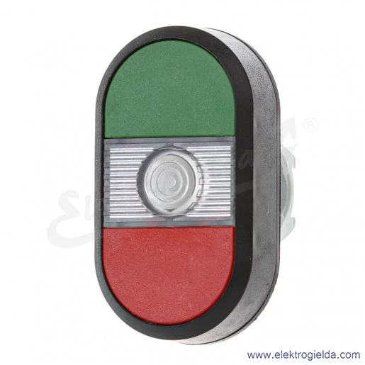 Napęd przycisku podwójny 1SFA611130R1108, MPD111C, zielony i czerwony, bez symbolu, podświetlenie białe, monostabilny Napęd przycisku podwójny 1SFA611130R1108, MPD111C, zielony i czerwony, bez symbolu, podświetlenie białe, monostabilny