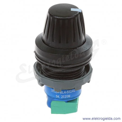 Potencjometr obrotowy MT105B, 5kOhm, czarny Potencjometr obrotowy MT105B, 5kOhm, czarny