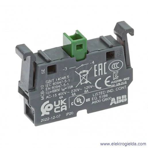 Styk MCB10, NO, 24VDC, 240VAC, pod przycisk Styk MCB10, NO, 24VDC, 240VAC, pod przycisk