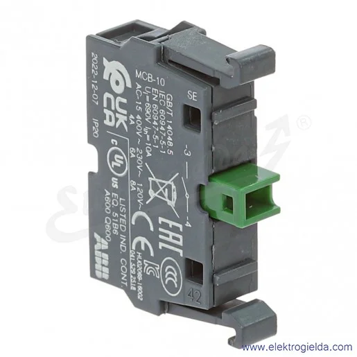 Styk MCB10, NO, 24VDC, 240VAC, pod przycisk Styk MCB10, NO, 24VDC, 240VAC, pod przycisk