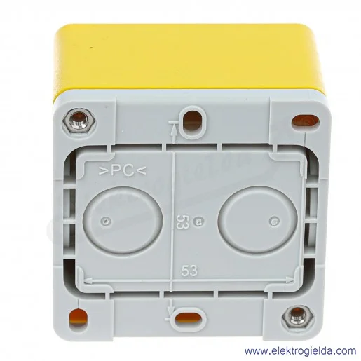 Kaseta pusta 1SFA619821R1000, CEPY1-0, 1 otworowa, żółta, IP66 Kaseta pusta 1SFA619821R1000, CEPY1-0, 1 otworowa, żółta, IP66