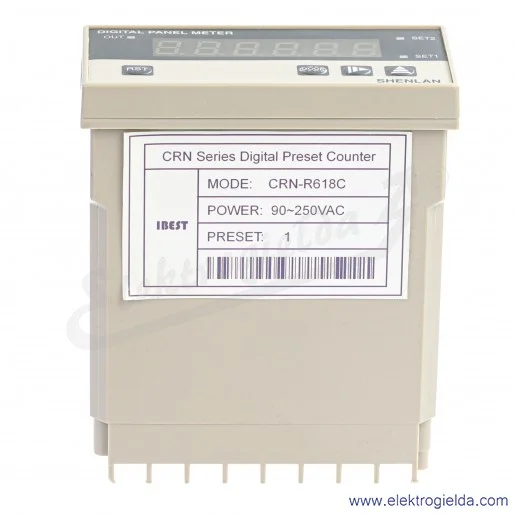 Licznik impulsów CRN-R618C, 90..250VAC, 6 cyfrowy wyświetlacz LED Licznik impulsów CRN-R618C, 90..250VAC, 6 cyfrowy wyświetlacz LED