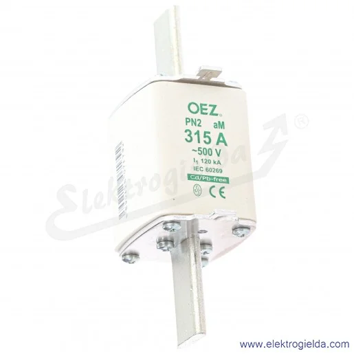 Wkładka bezpiecznikowa nożowa BM 07179, PN2 315A, aM, 500V, 120kA Wkładka bezpiecznikowa nożowa BM 07179, PN2 315A, aM, 500V, 120kA