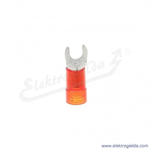 Końcówka widełkowa E09KO-02030300300, KWI 1/3,5 PC, 0,75-1mm2, M3,5, izolowana czerwona,100szt Końcówka widełkowa E09KO-02030300300, KWI 1/3,5 PC, 0,75-1mm2, M3,5, izolowana czerwona,100szt