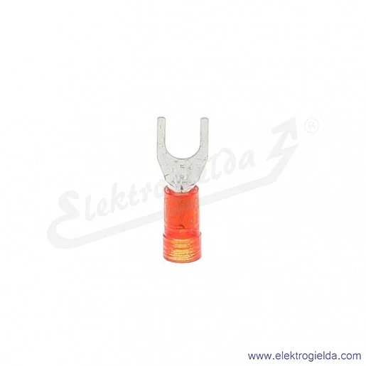 Końcówka widełkowa E09KO-02030300600, KWI 1/6 PC, 0,75-1mm2, M6, izolowana czerwona, 100szt Końcówka widełkowa E09KO-02030300600, KWI 1/6 PC, 0,75-1mm2, M6, izolowana czerwona, 100szt