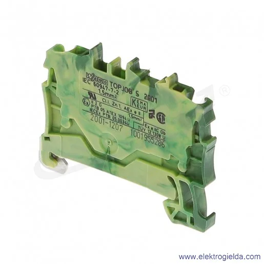 Złączka sprężynowa 2001-120471,5mm2 2-przewodowa, ochronna żółto-zielona PE TopJob S Złączka sprężynowa 2001-120471,5mm2 2-przewodowa, ochronna żółto-zielona PE TopJob S