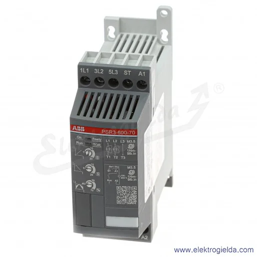 Softstart 1SFA896103R7000, PSR3-600-70, 1.5KW, 208..600VAC, 3.9A, montaż DIN Softstart 1SFA896103R7000, PSR3-600-70, 1.5KW, 208..600VAC, 3.9A, montaż DIN