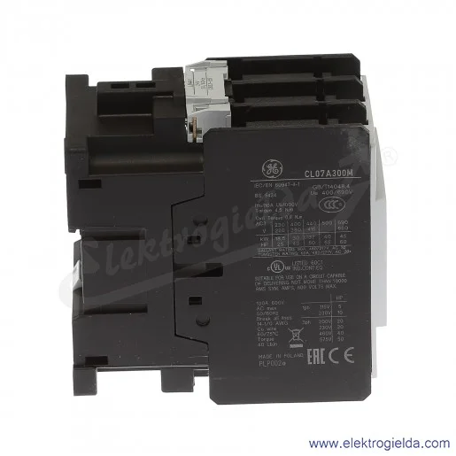 Stycznik CL07A300M1 24V AC 50/60 HZ, 30KW/400V AC-3, 110A AC-1, 3-polowy Stycznik CL07A300M1 24V AC 50/60 HZ, 30KW/400V AC-3, 110A AC-1, 3-polowy