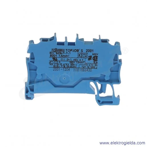 Złączka sprężynowa 2001-1204 1,5mm2 2-przewodowa, niebieska TopJob S Złączka sprężynowa 2001-1204 1,5mm2 2-przewodowa, niebieska TopJob S