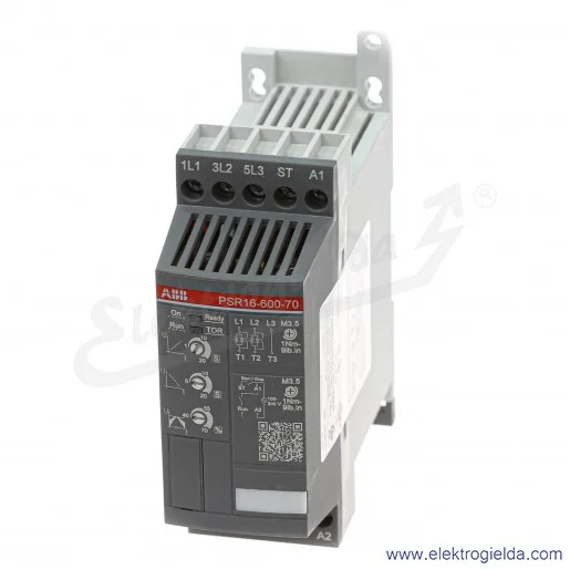 Softstart 1SFA896107R7000, PSR16-600-70, 7.5KW, 208...600VAC, 16A, montaż DIN Softstart 1SFA896107R7000, PSR16-600-70, 7.5KW, 208...600VAC, 16A, montaż DIN