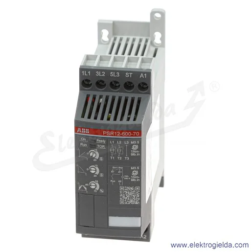 Softstart 1SFA896106R7000, PSR12-600-70, 5.5KW, 208...600VAC, 12A, montaż DIN Softstart 1SFA896106R7000, PSR12-600-70, 5.5KW, 208...600VAC, 12A, montaż DIN