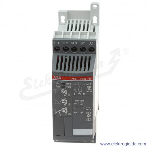 Softstart 1SFA896105R7000, PSR9-600-70, 4KW, 208...600VAC, 9A, montaż DIN