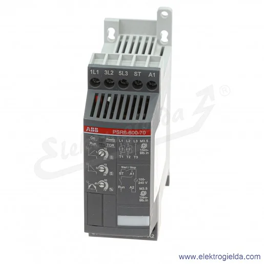 Softstart 1SFA896104R7000, PSR6-600-70, 3KW, 208...600VAC, 6.8A, montaż DIN Softstart 1SFA896104R7000, PSR6-600-70, 3KW, 208...600VAC, 6.8A, montaż DIN