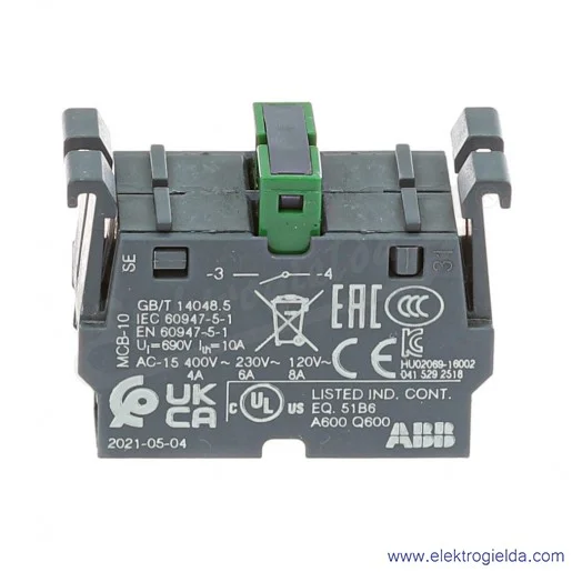 Blok styków 1SFA611610R1002, MCB-20, 2NO, 6A 240VAC, 5A 24VDC Blok styków 1SFA611610R1002, MCB-20, 2NO, 6A 240VAC, 5A 24VDC