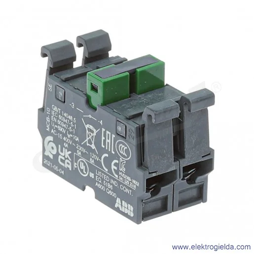 Blok styków 1SFA611610R1002, MCB-20, 2NO, 6A 240VAC, 5A 24VDC Blok styków 1SFA611610R1002, MCB-20, 2NO, 6A 240VAC, 5A 24VDC