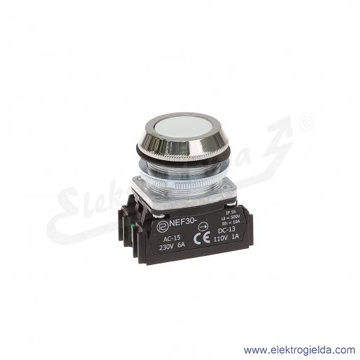 Przycisk sterowniczy NEF30 KbXY biały kryty 30mm 1NO+1NC Przycisk sterowniczy NEF30 KbXY biały kryty 30mm 1NO+1NC